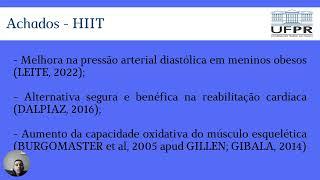 HIIT - Treinamento Intervalado de Alta Intensidade: modelos e protocolos de treinamento de HIIT.