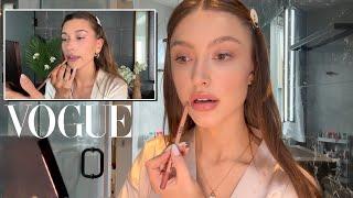 Following Hailey Bieber's Vogue Makeup Routine...