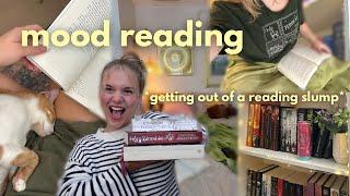 mood reading vlog: getting out of a book slump  | finding a new fantasy series *spoiler free*