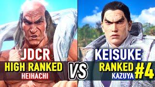 T8  JDCR (High Ranked Heihachi) vs KEISUKE (#4 Ranked Kazuya)  Tekken 8 High Level Gameplay