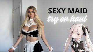 *NAUGHTY* MAID OUTFIT LINGERIE TRY ON HAUL *SEXY* | Eveline