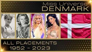 MISS UNIVERSE DENMARK | EVERY PLACEMENT 1952-2023