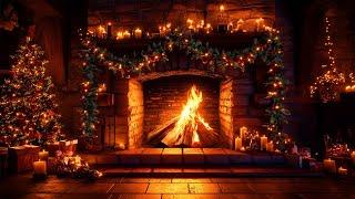 Christmas Fireplace 3 Hrs  Crackling Fire with Burning Logs [No Music]