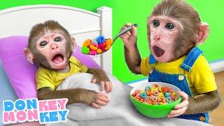 Bottle Feeding SongDonkey Monkey Take Care Of Baby | Donkey Monkey - Nursery Rhymes