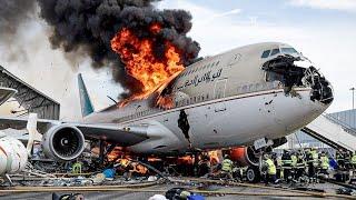 Emergency Landing Crash In Airport | Plane Accident In Airport | Saudi Arabia Boeing 747