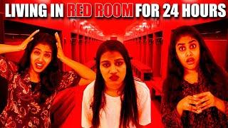 LIVING IN RED ROOM FOR 24 HOURS CHALLENGE  | EXTREME HORROR  | PULLOTHI