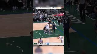 Cole Anthony makes crazy block vs Giannis 