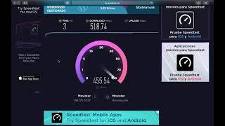 Speedtest Movistar Colombia Fibra Óptica 500 Megas Simétricas