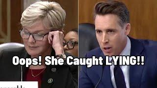 Biden's Energy Sec. Starts Shaking After Josh Hawley Exposes Her LIES About Hidden Stocks Trading