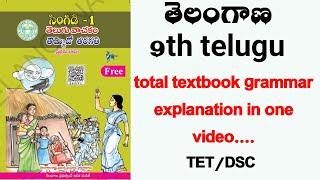 Telangana 9th class telegu total text book grammar   explanation...ts tet/dsc