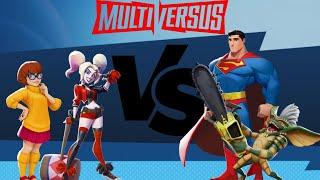 Velma & Harley Quinn VS Superman & Stripe - Multiversus Gameplay