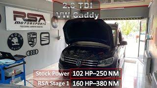 VW Caddy 2.0 TDI 160hp 380nm | Stock: 102hp - 250 NM | 50-150 km/h Test | Top Speed |RSA Motorsports