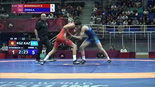 Round 1 GR - 48 kg: B. BEISHENKULOV (KGZ) v. A. ZHUMA (KAZ)