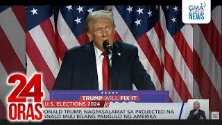 Donald Trump addresses his supporters after projected victory as US president | 24 Oras