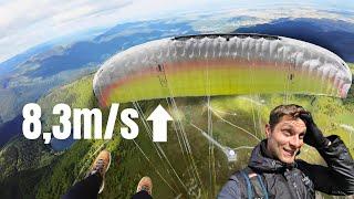 Paragliding - Extreme Turn and Intense Lift