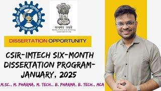 CSIR-IMTECH Dissertation Program 2025 | Internship Opportunity for UG & PG Students | Apply Now