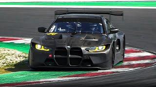 All carbon BMW M4 GT3 Testing at Misano World Circuit: Pit Exit, Accelerations & Turbo Sounds!