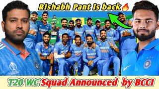 Indian team announced for T20WC 2024?|Rishabh Pant is back?|T20wc 2024|India playing11 t20wc2024|ipl