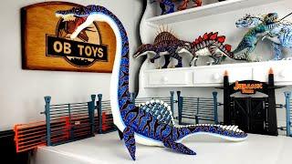 Custom Mattel Super Colossal Plesiosaurus | Glowing hybrid of Mosasaurus Spinosaurus Brachiosaurus