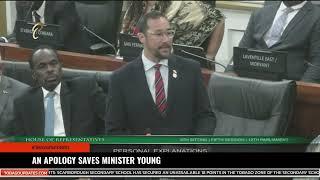 AN APOLOGY SAVES MINISTER YOUNG