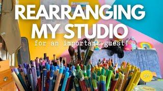 REARRANGING MY STUDIO - getting ready for a special guest - An Illustrator’s Daily-ish Vlog 371