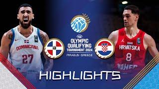 Semi-Finals: Dominican Republic  vs Croatia  | Highlights | FIBA OQT 2024 Greece