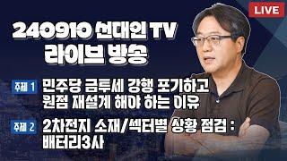 민주당 금투세 강행 포기하고 원점 재설계 해야 하는 이유 + 2차전지 소재/섹터별 상황 점검 : 배터리3사 #2차전지 #선대인 #금투세