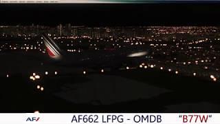 FSX - BOEING 777-300ER - air france AF662 - PARIS to DUBAI - [APP AND LANDING]