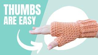 How to Crochet Fingerless Gloves With Thumbs - DK 8 Ply Pattern - Wrist warmers