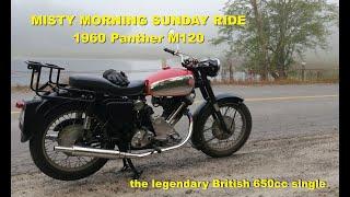 Misty Morning Sunday Ride: 1960 Panther M10 Classic British 650cc Single