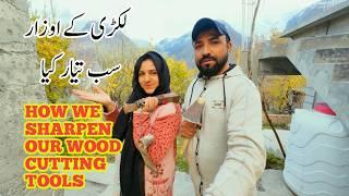 How We Sarpen Axe | Sharpen Wood cutting Tools | My Village | Vlogs New Video