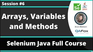 Selenium Java Training - Session 6 -  Java (Part 4) - Arrays, Methods and Variables