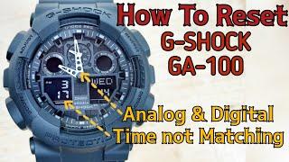 How To Reset CASIO G-SHOCK GA-100 Watch | Hands Alignment Adjusting | SolimBD