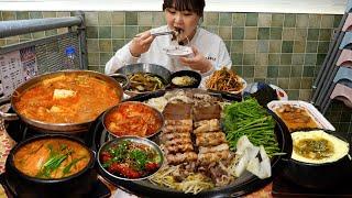 고기 파티소갈비살, 통삼겹, 우삼겹과 김치찌개, 된장술밥, 계란찜 먹고 싶은거 다 먹었어요용인 고철상 먹방  Korean BBQ Restaurant MUKBANG