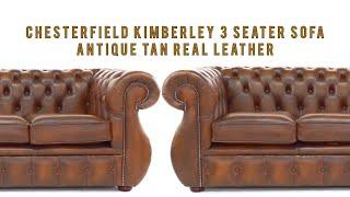 Chesterfield Kimberley 3 Seater Antique Tan Leather Sofa Offer