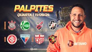 PALPITES DE FUTEBOL PARA HOJE - 11/09/2024 - JOGOS DE QUARTA - COPA DO BRASIL + BILHETE ODD 30