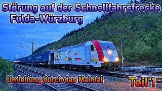 Nachts von Fulda Richtung Süden - größere Störung bei Würzburg! | Lokführervlog #35