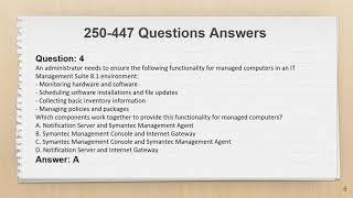 Symantec Certified Specialist 250-447 Exam Questions