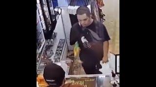 guy robbing store with toy gun