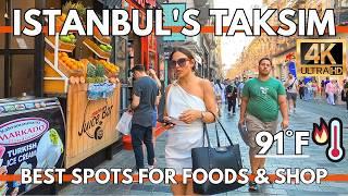 Istanbul Turkey 4K Walking Tour Explore the City Center's Markets, Shops, and Street Foods in Taksim