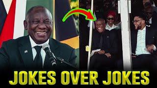 Pres Ramaphosa Jokes On Malema During His Speech At Tito Mboweni Funeral.