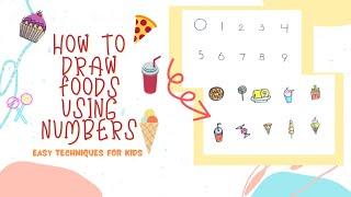 How to draw foods using numbers | For Kids