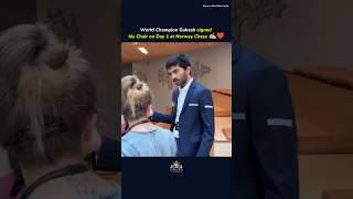 When Gukesh signed his Chair at Norway Chess ️#chess #gukesh #shorts