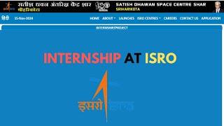 How to Apply for Internship at ISRO (SDSC SHAR) | Step-by-Step Guide for Students