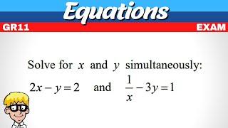 Simultaneous Equations Grade 11 Exam