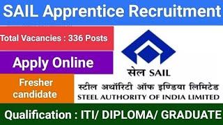 SAIL Apprentices Recuirement for Freshers | ITI/DIPLOMA/ GRADUATE Apply Online