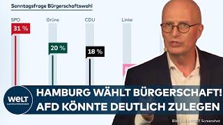 BÜRGERSCHAFTSWAHL IN HAMBURG: Wie fest sitzt Tschentscher im Sattel? AfD könnte deutlich zulegen