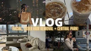 NYC vlog  laser hair removal, Heyday facial, shopping on 5th Ave & walking around Central Park!!