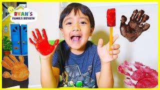 Finger painting for kids with Ryan's Family Review