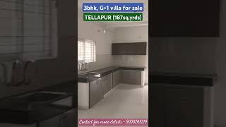 3bhk+G1 villa for sale in Tellapur, Hyderabad (PREMIUM PROPERTY) (Gachibowli) Contact-9000265219